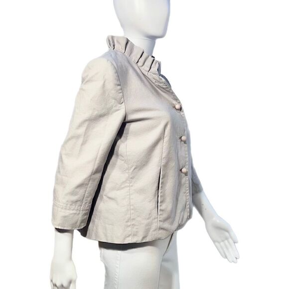 J. Crew Light Gray Canvas Cropped Swing Jacket - Picture 5 of 13